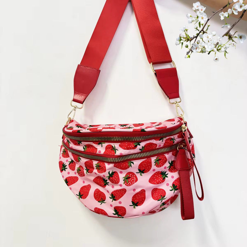 The Roni Nylon Crossbody - Strawberry