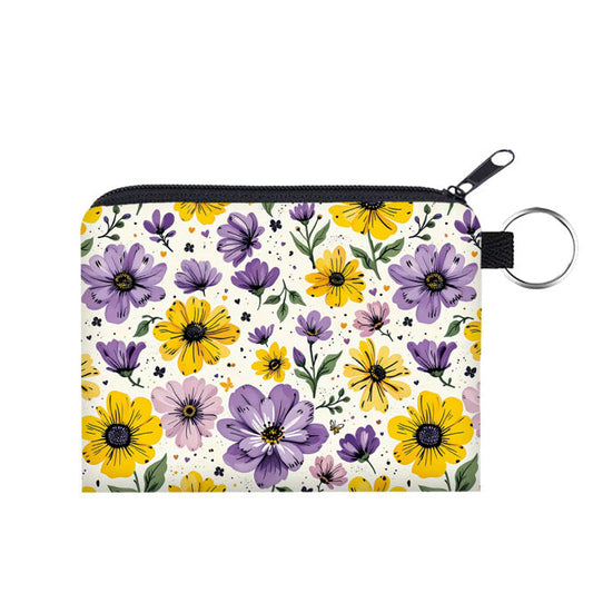 Mini Pouch - Floral Purple Yellow