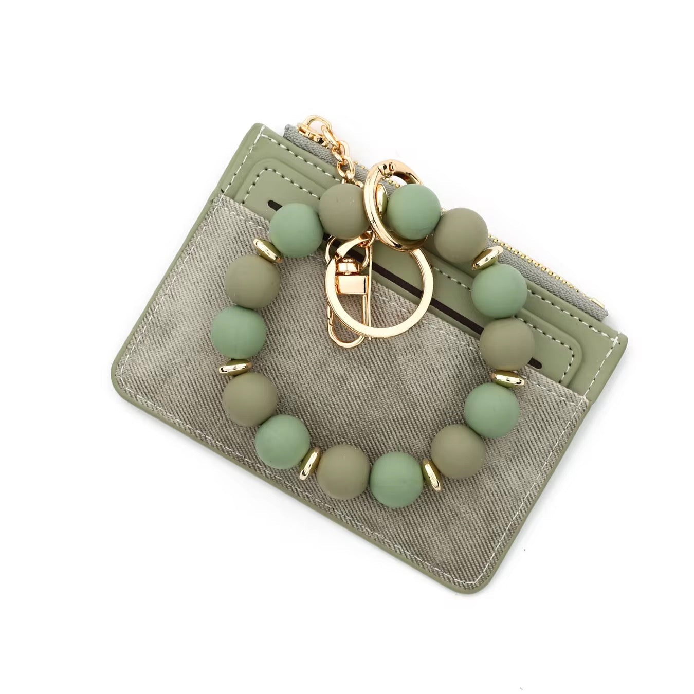 Denim Suede Bracelet Keychain & Card Holder Wallet - PREORDER 9/18-9/21