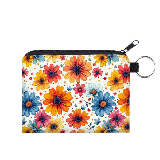 Mini Pouch - Floral Orange Yellow Blue