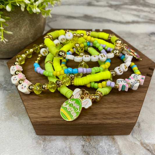 Bracelet - Clay + Bead - Easter Mix #4