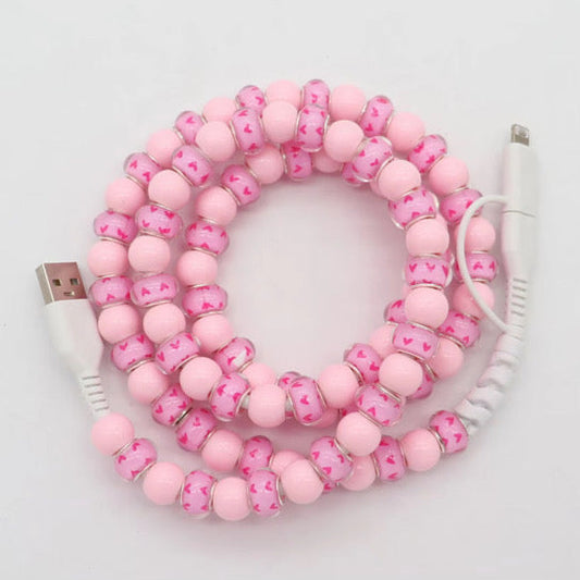 Charging Cord - Beaded - Clear Design - PREORDER