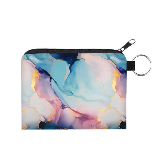 Mini Pouch - Marble Blue Purple Gold