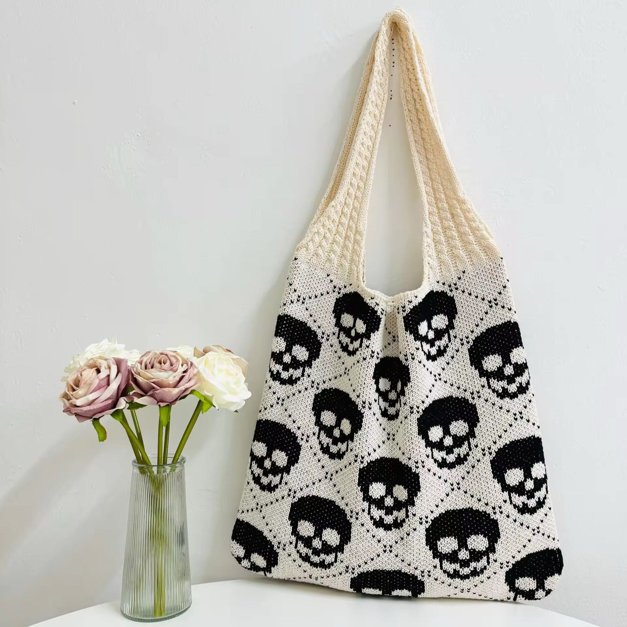 Tote Bag - Knit Sweater - Halloween Skull - PREORDER