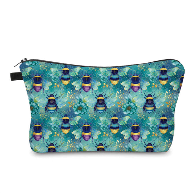 Pouch - Teal Floral Bee