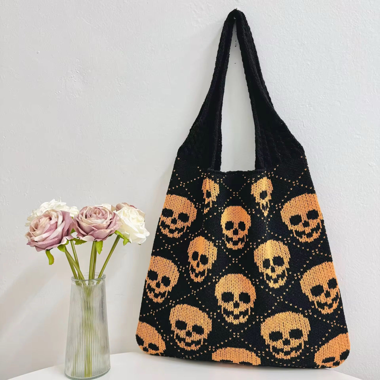 Tote Bag - Knit Sweater - Halloween Skull - PREORDER