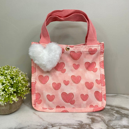 Tote Bag - Heart Light Pink