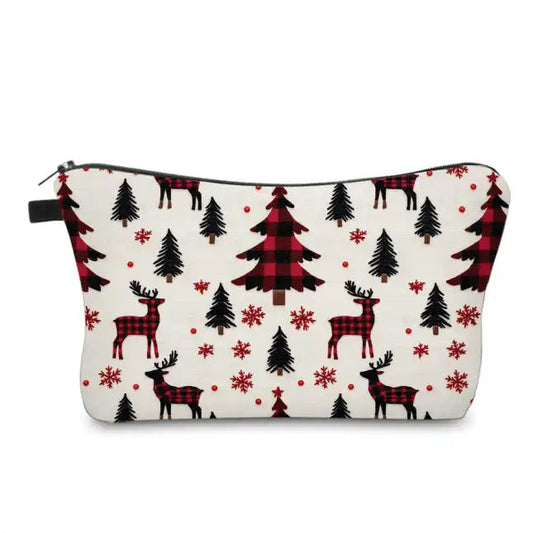 Pouch - Christmas Holiday - Plaid Tree Deer