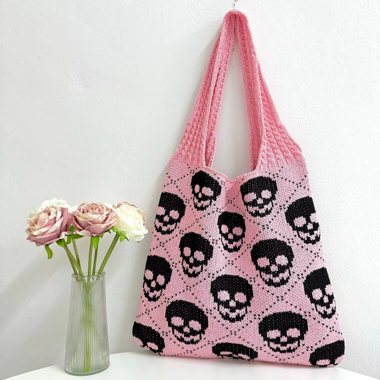 Tote Bag - Knit Sweater - Halloween Skull - PREORDER