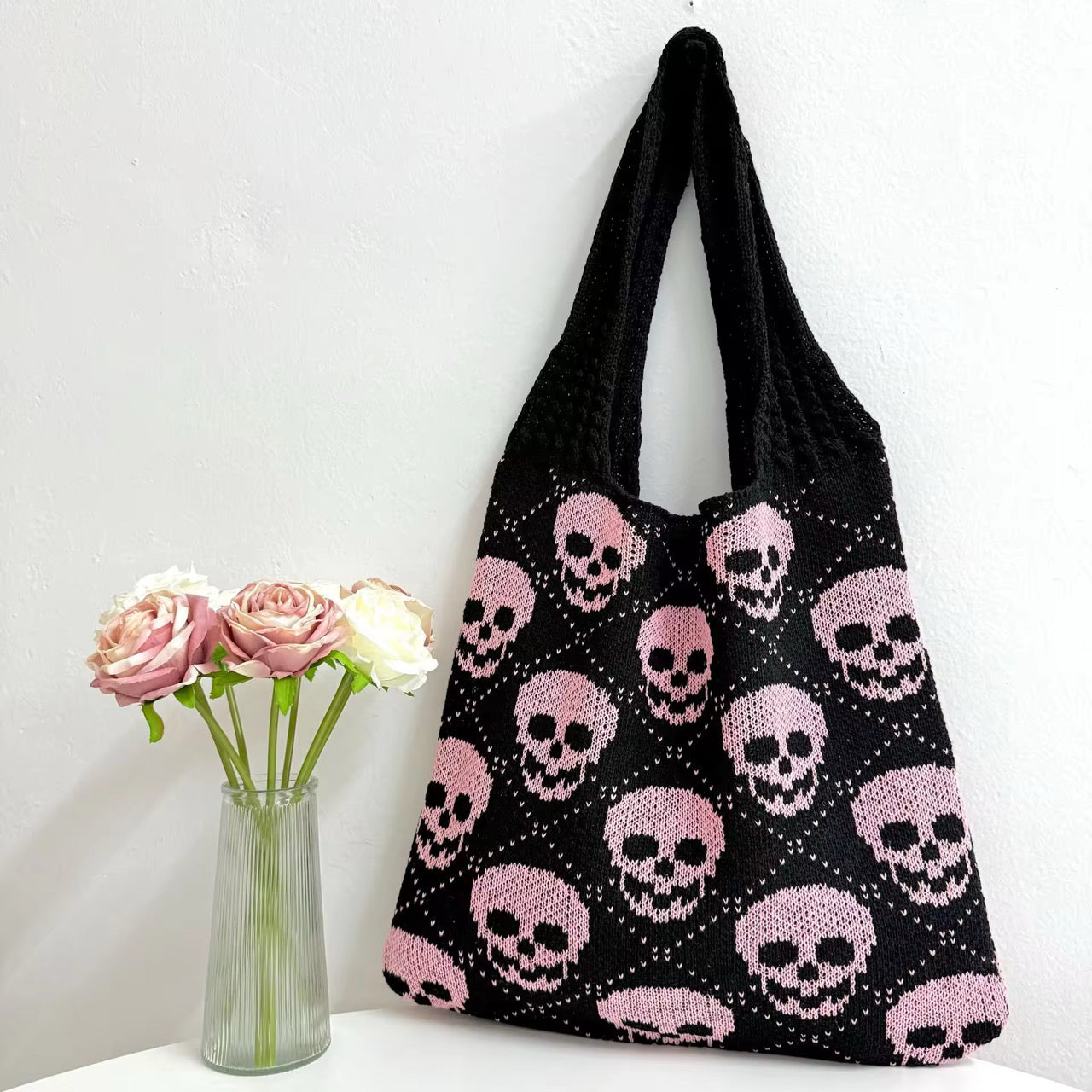 Tote Bag - Knit Sweater - Halloween Skull - PREORDER