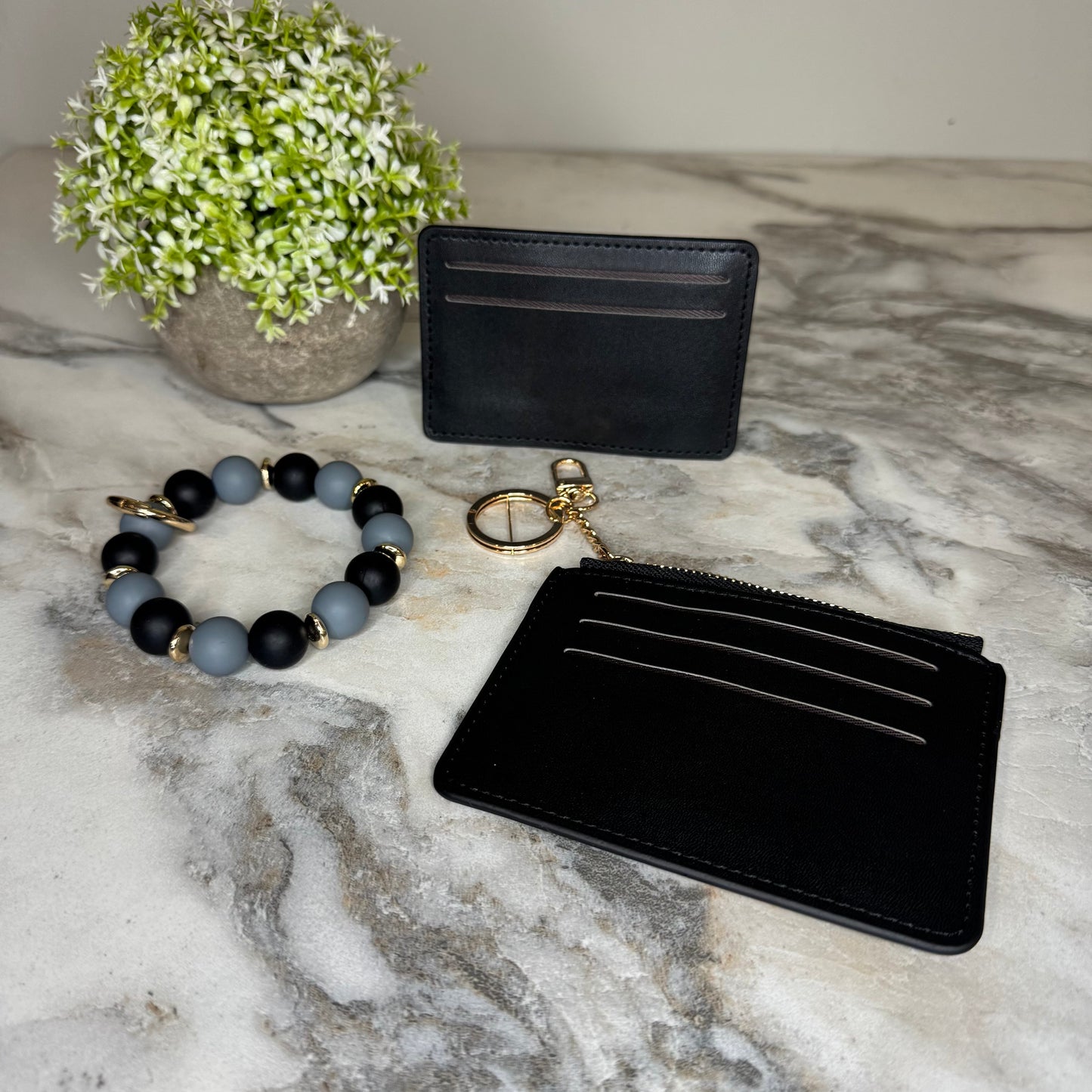 Denim Suede Bracelet Keychain & Card Holder Wallet - PREORDER 9/18-9/21