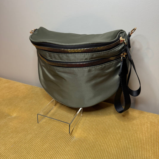 The Roni Nylon Crossbody - Olive + Black