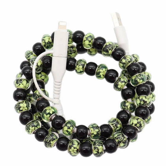 Charging Cord - Beaded - Clear Design - PREORDER