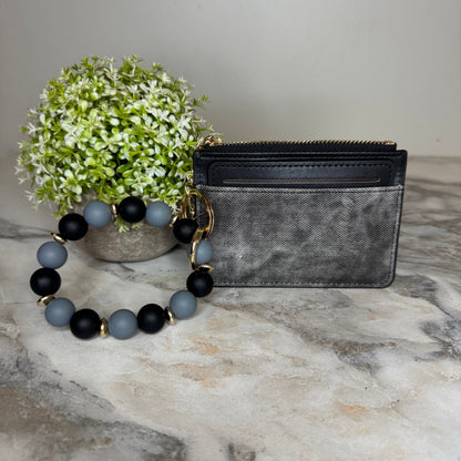 Denim Suede Bracelet Keychain & Card Holder Wallet - PREORDER 9/18-9/21