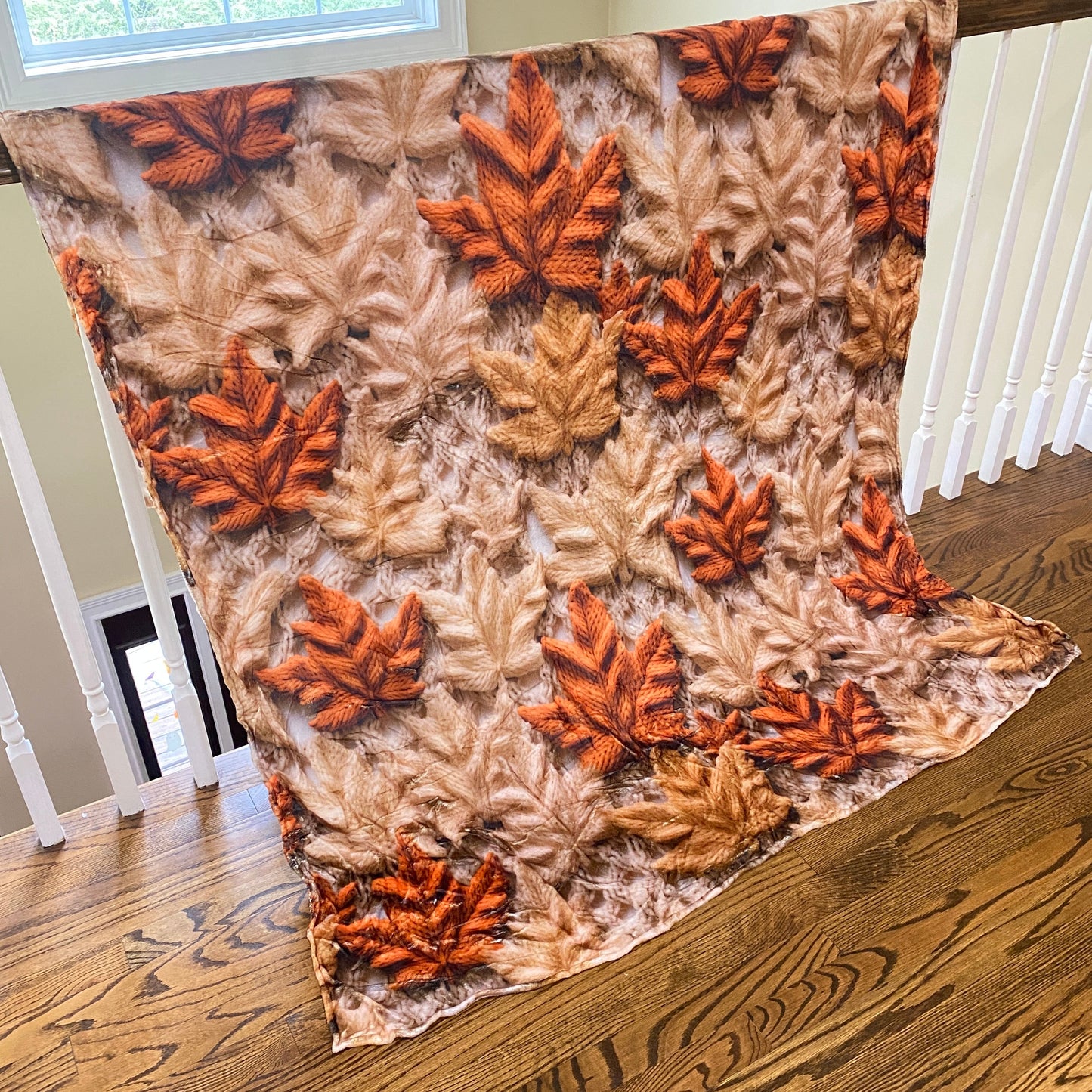 Blanket - Halloween - Knit Leaves #1 - PREORDER 7/29-8/1