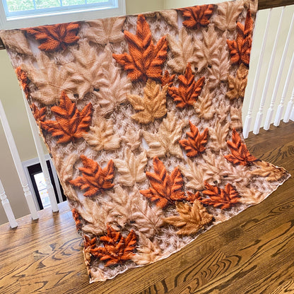 Blanket - Halloween - Knit Leaves #1 - PREORDER 7/29-8/1