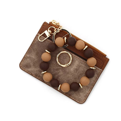 Denim Suede Bracelet Keychain & Card Holder Wallet - PREORDER 9/18-9/21
