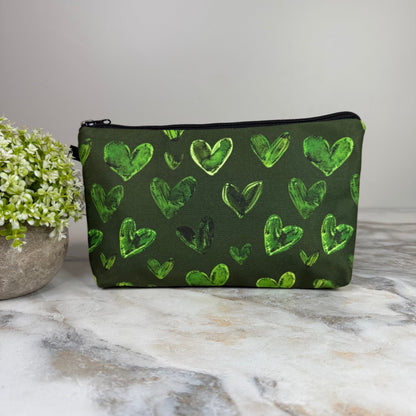 Pouch - Dark Green Heart