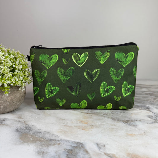 Pouch - Dark Green Heart