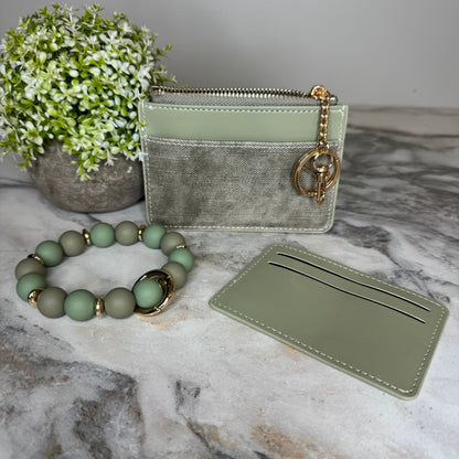 Denim Suede Bracelet Keychain & Card Holder Wallet - PREORDER 9/18-9/21