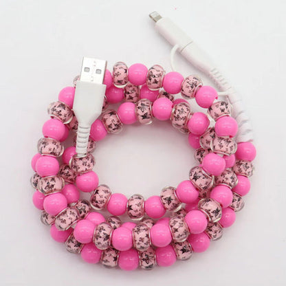 Charging Cord - Beaded - Clear Design - PREORDER