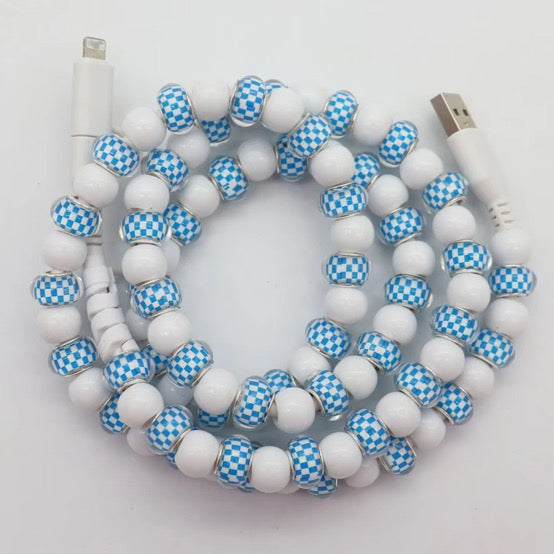 Charging Cord - Beaded - Clear Design - PREORDER