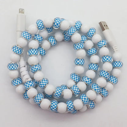 Charging Cord - Beaded - Clear Design - PREORDER