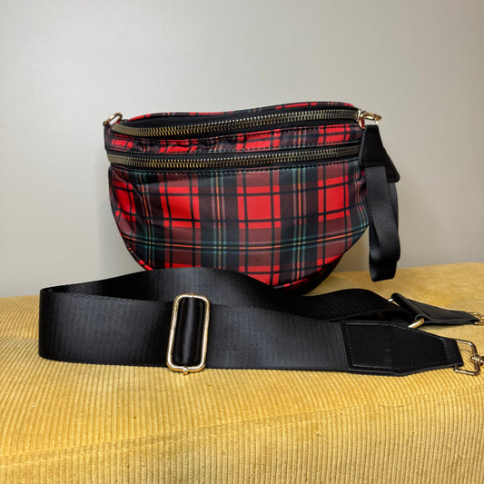 Roni - Nylon Crossbody - Red Plaid