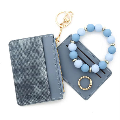 Denim Suede Bracelet Keychain & Card Holder Wallet - PREORDER 9/18-9/21