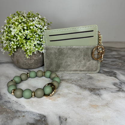 Denim Suede Bracelet Keychain & Card Holder Wallet - PREORDER 9/18-9/21