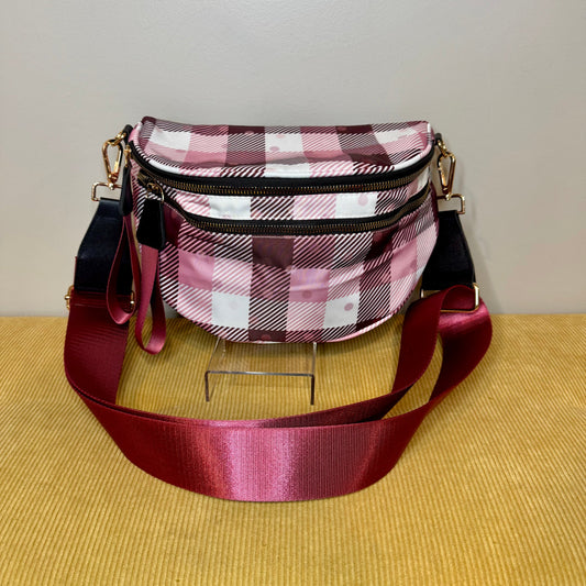 The Roni Nylon Crossbody - Polkadot Gingham Plaid