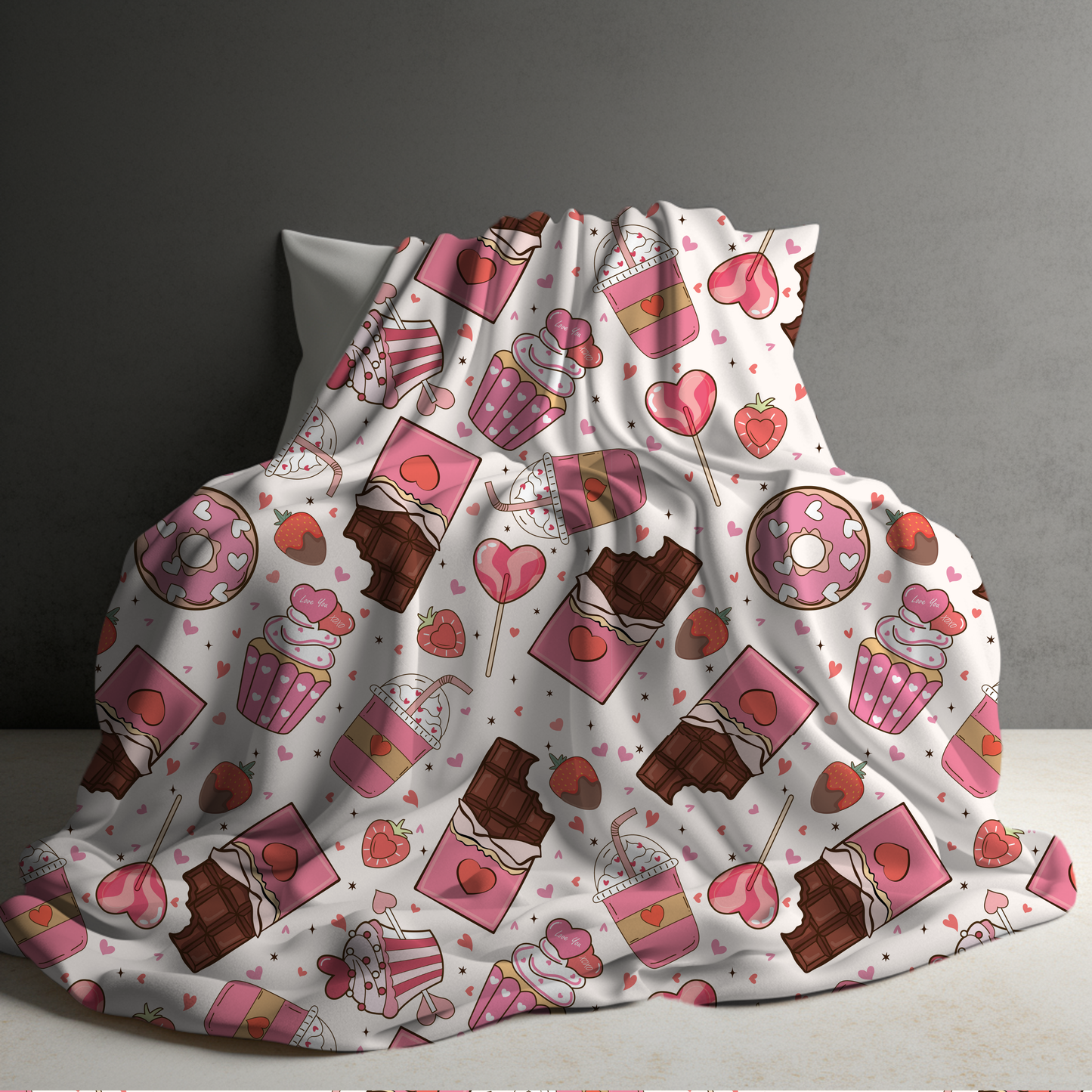 Blanket - Valentine’s Day - Chocolate & Cupcakes - PREORDER