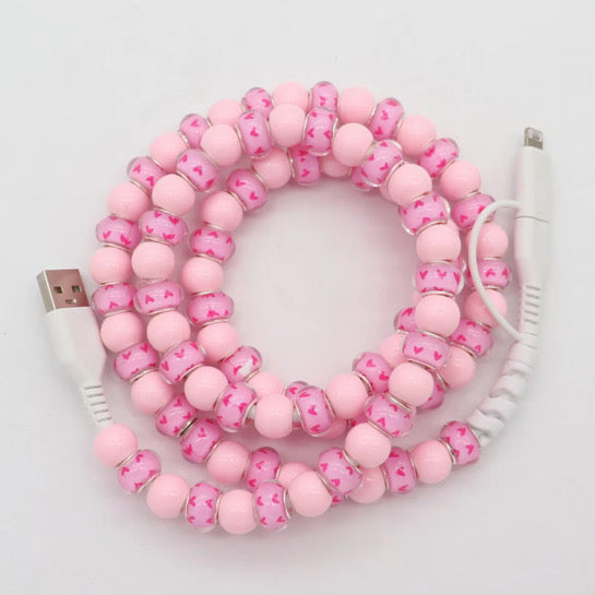 Charging Cord - Beaded - Clear Design - PREORDER