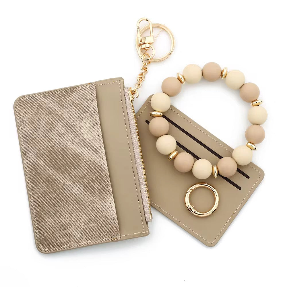 Denim Suede Bracelet Keychain & Card Holder Wallet - PREORDER 9/18-9/21
