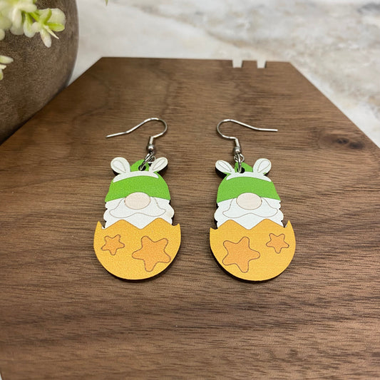 Wood Dangle Earring - Easter - #4