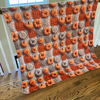 Blanket - Halloween - Knit Pumpkins - PREORDER 7/29-8/1