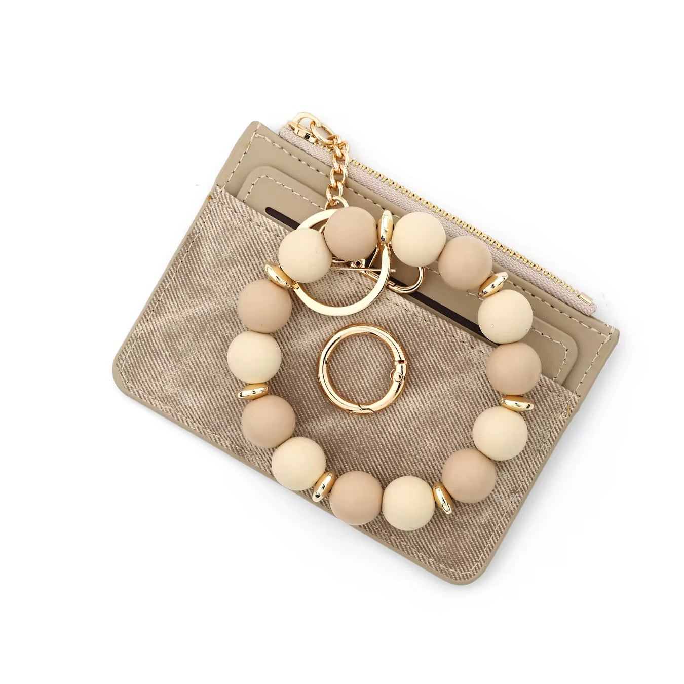 Denim Suede Bracelet Keychain & Card Holder Wallet - PREORDER 9/18-9/21