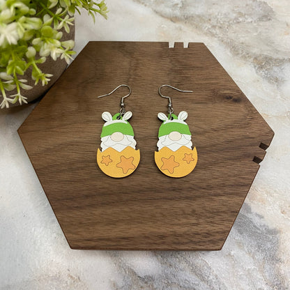 Wood Dangle Earring - Easter - #4