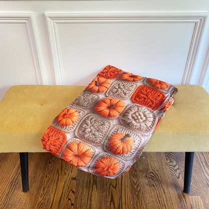 Blanket - Halloween - Knit Pumpkins - PREORDER 7/29-8/1