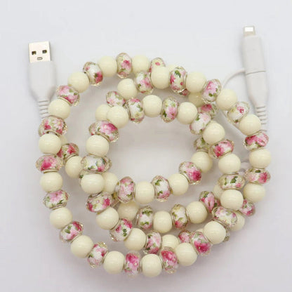 Charging Cord - Beaded - Clear Design - PREORDER