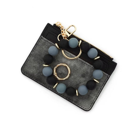 Denim Suede Bracelet Keychain & Card Holder Wallet - PREORDER 9/18-9/21