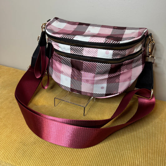 The Roni Nylon Crossbody - Polkadot Gingham Plaid