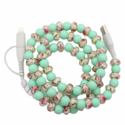 Charging Cord - Beaded - Clear Design - PREORDER