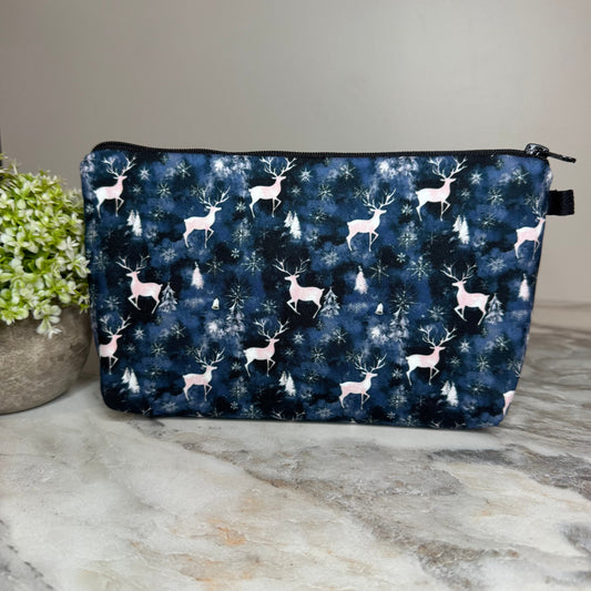 Pouch - Christmas Holiday - Navy Deer