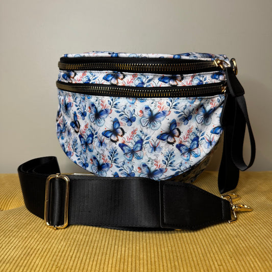 Roni - Nylon Crossbody - Blue Butterfly