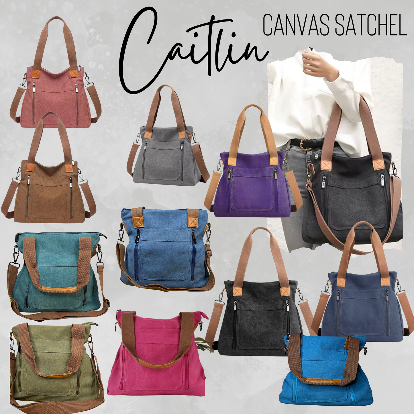 Caitlin - Canvas Satchel - PREORDER