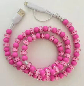 Charging Cord - Beaded - Clear Design - PREORDER