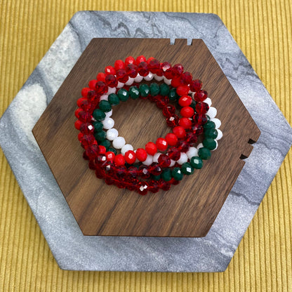 Bracelet Pack - Red + Green Bead