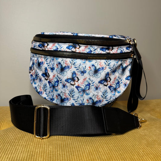 Roni - Nylon Crossbody - Blue Butterfly