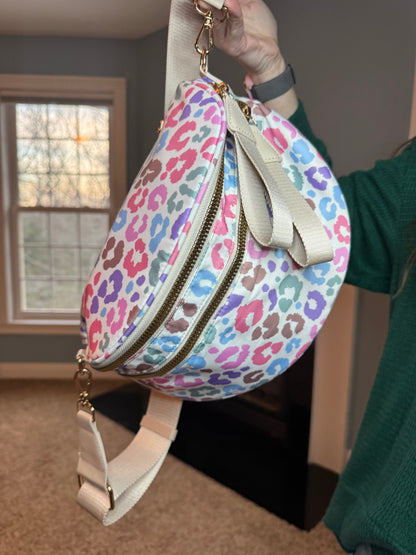 The Roni Nylon Crossbody - Animal Print Multicolor